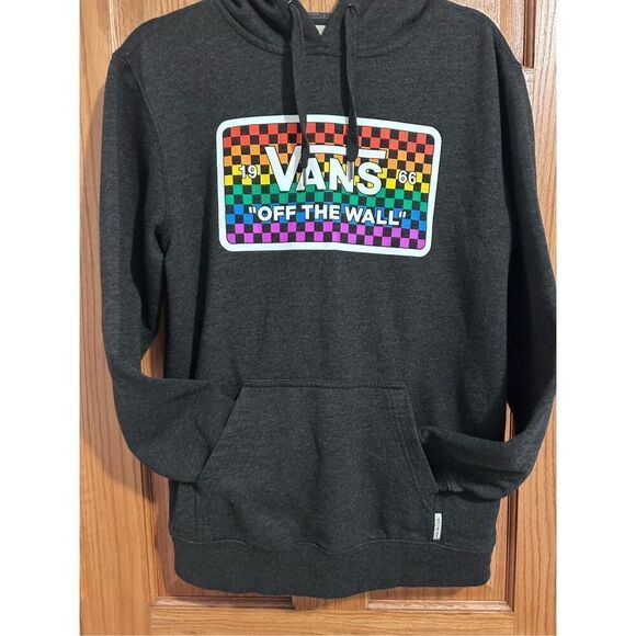 VANS Off The Wall PRIDE Pullover Hoodie Sweatshirt Size Small Unisex Charcoal - Picture 1 of 11